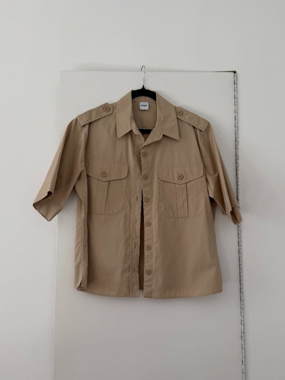 Aspesi Short-Sleeve Tan Safari Shirt Size US 6